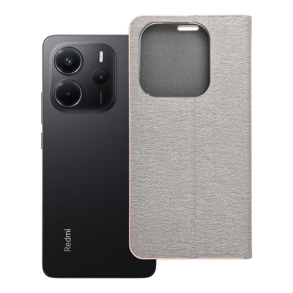 Etui z klapką na Xiaomi Redmi NOTE 14 5G Luna Book Gold srebrne