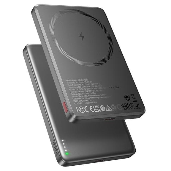 Powerbank zgodny z MagSafe Hoco 5000 mAh QC PD 2A 20W Q26 szary