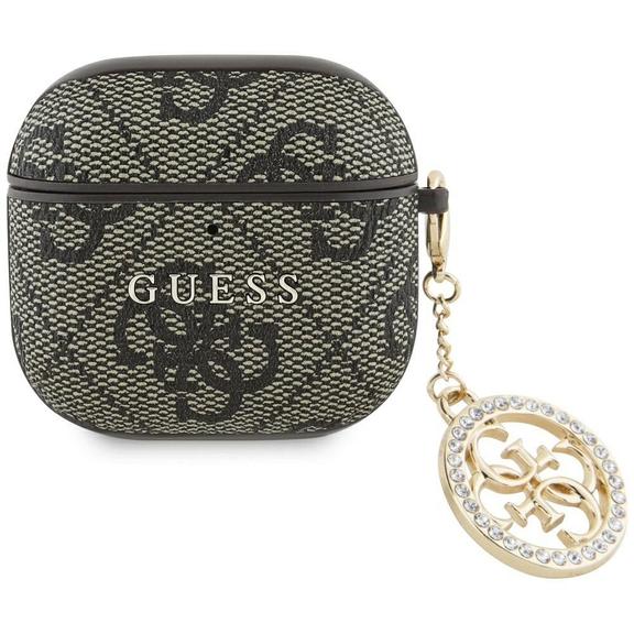 Etui na słuchawki Guess do Apple AirPods 4 (PU 4G W/ Strass Charm) brązowe