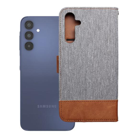Etui z klapką na Samsung A15 4G / A15 5G Jeans Book szare