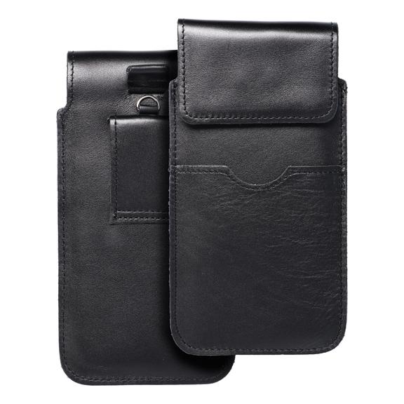 Etui wsuwane na telefon skórzane wsuwka z klapką Royal do Samsung A12 / NOTE 9 / Xiaomi Redmi NOTE 10 PRO rozmiar 2XL+wide czarne