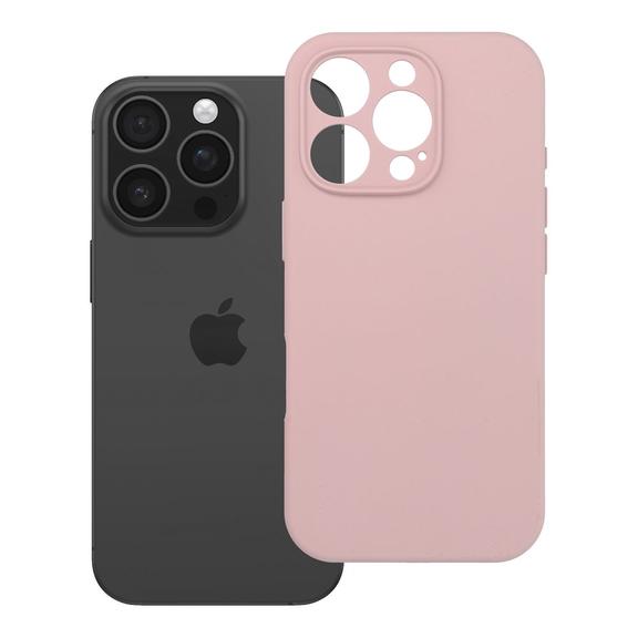 Etui na iPhone 16 PRO Silicone 2mm (camera protection) zgodne z MagSafe pudrowy różowe