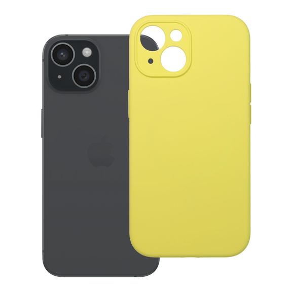 Etui na iPhone 15 Silicone 2mm (camera protection) zgodne z MagSafe żółte