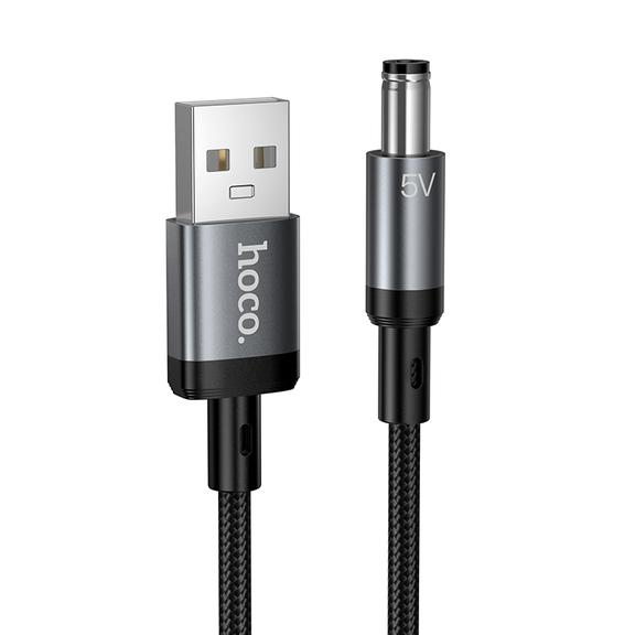 Kabel USB A do DC 5,5mm Hoco 5V/1A 1m X129 Advantage czarny