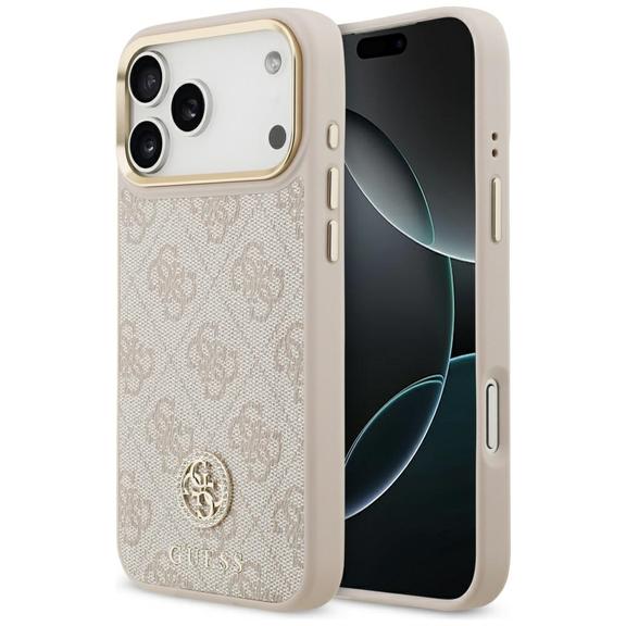 GUESS futerał do IPHONE 17 Pro Max kompatybilny z MagSafe GUHMP17XP4GRMDEP (PU W/ 4G Strass Logo) różowy