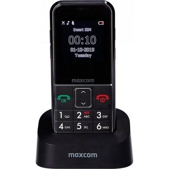 MAXCOM telefon dla seniora + opaska SOS MM735 czarny