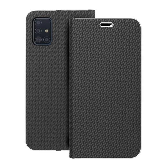 Etui z klapką na Samsung A51 Luna Book Carbon czarne