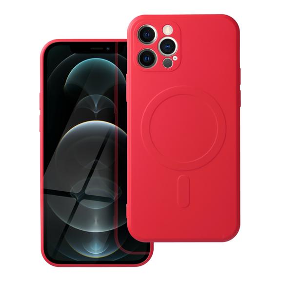 Futerał do iPhone 12 PRO Silicone Mag Cover zgodny z MagSafe czerwony
