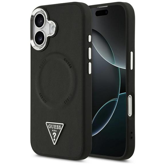 GUESS futerał do IPHONE 17 kompatybilny z MagSafe GUHMP17SPSDTSCMK (PU W/ Triangle Logo) czarny