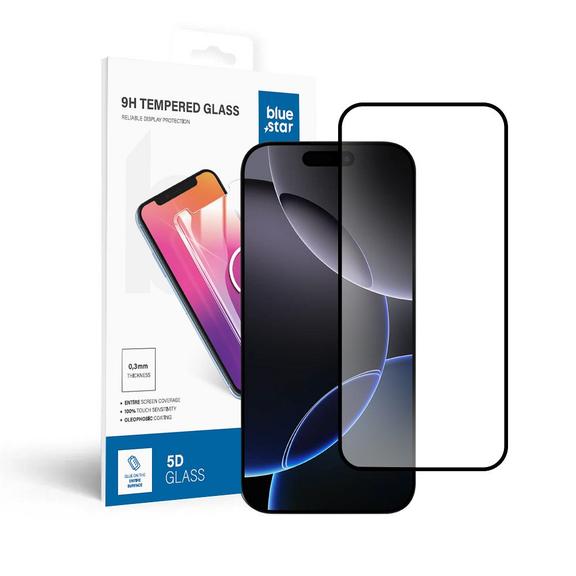 Szkło hartowane do iPhone 17 PRO MAX / 18 PRO MAX (full glue) Blue Star 5D czarne
