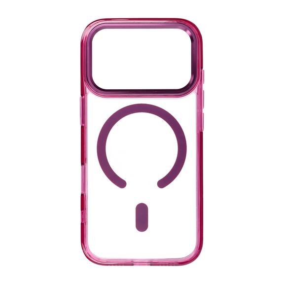 Etui na iPhone 18 Pro Max / 17 Pro Max Frame Clear Hybrid Mag Cover zgodny z MagSafe dark cherry