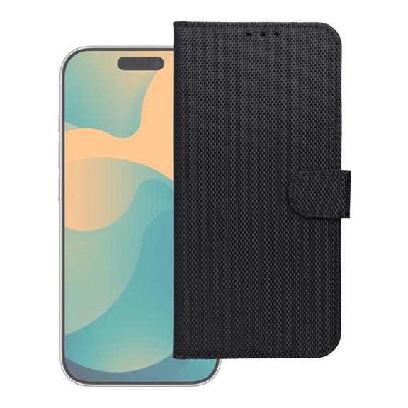 Etui z klapką na Motorola G37 POWER 4Card RFID antykradzieżowe tech fabric czarne