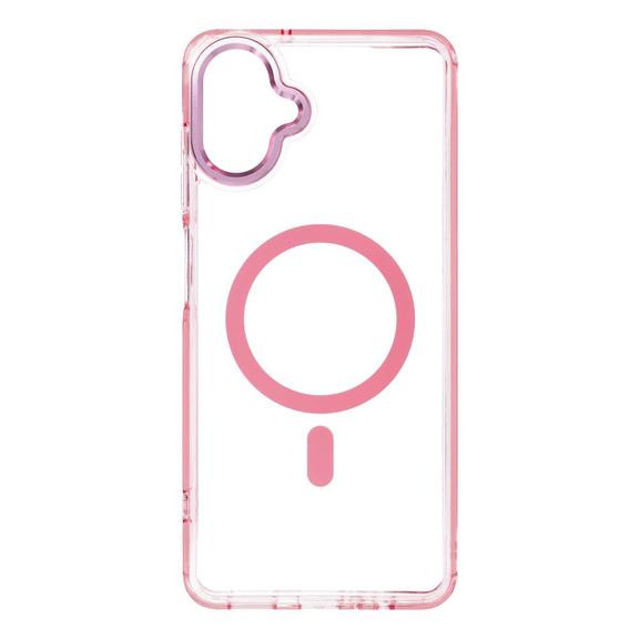 Etui na Samsung A07 / A08 Frame Clear Hybrid Mag Cover zgodny z MagSafe pudrowy róż