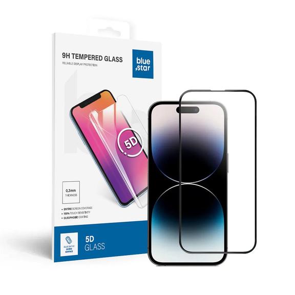 Szkło hartowane do iPhone 14 PRO (full glue) Blue Star 5D czarne