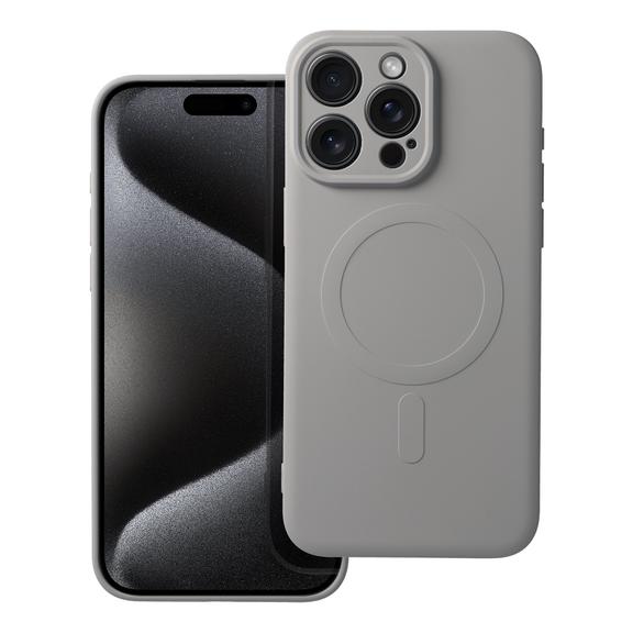 Futerał do iPhone 15 PRO MAX Silicone Mag Cover zgodny z MagSafe tytanowy szary