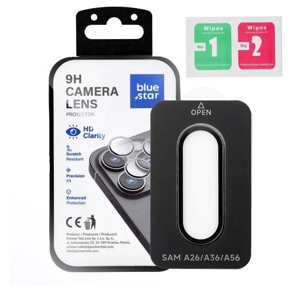 Szkło na aparat BLUE STAR Easy Install do SAMSUNG A36 czarne