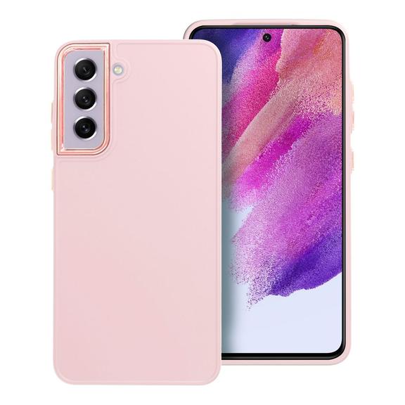 Etui na Samsung S21 FE Frame pudrowy róż