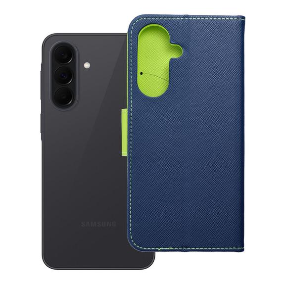 Etui z klapką na Samsung A37 Fancy Book granatowo-limonkowe