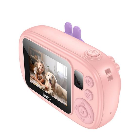 Aparat cyfrowy dla dzieci z funkcją selfie Hoco 1MP 2,0" HD Ready DV205 różowy 0INT