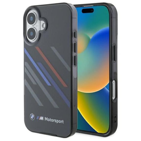 BMW futerał do IPHONE 16 BMHCP16S23HTRAK (Motorsport IML Random Stripes) black