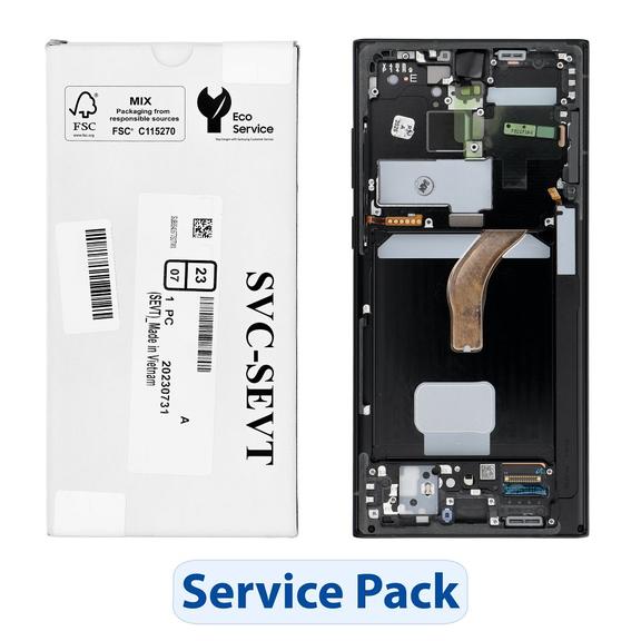 ServicePack Wyświetlacz LCD SAMSUNG S22 Ultra S908 Graphite GH82-27488E