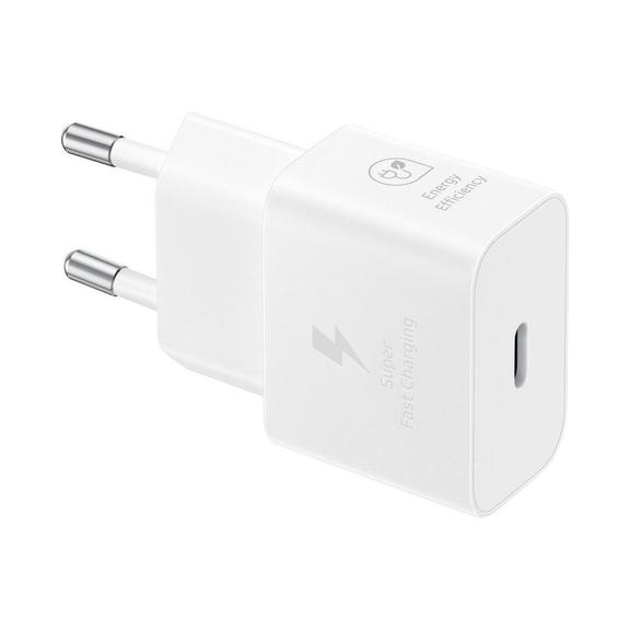 SAMSUNG oryginalna ładowarka sieciowa Typ C + kabel Typ C do Typ C PD 3A 25W GaN EP-T2510XWEGEU biała blister