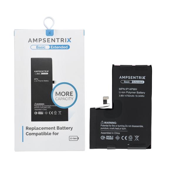 AmpSentrix Basic bateria do iPhone 14 Pro Max (zwiększona pojemność 4750 mAh)