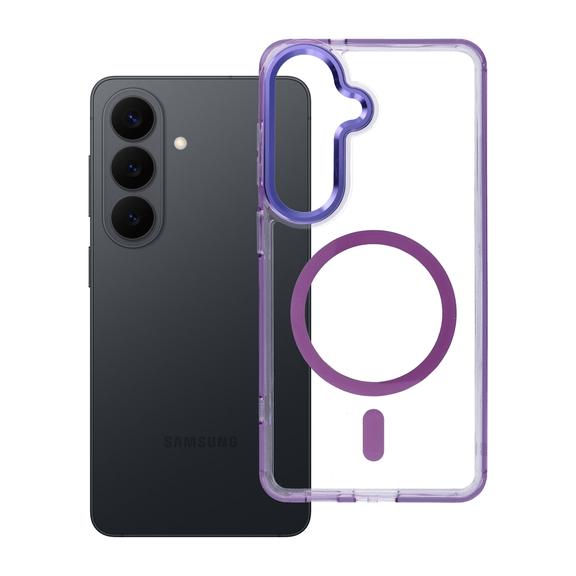 Etui na Samsung S26 Frame Clear Hybrid Mag Cover zgodny z MagSafe fioletowe