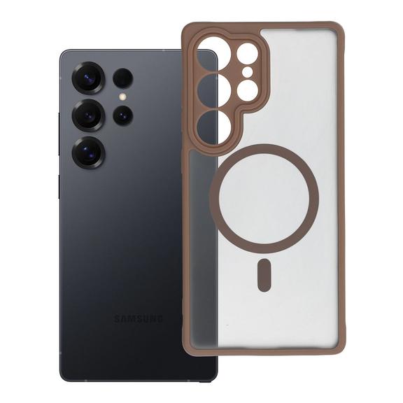 Futerał FULL MATTE MAG COVER kompatybilny z MagSafe do SAMSUNG S25 Ultra brązowy
