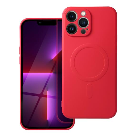 Futerał do iPhone 13 PRO MAX Silicone Mag Cover zgodny z MagSafe czerwony
