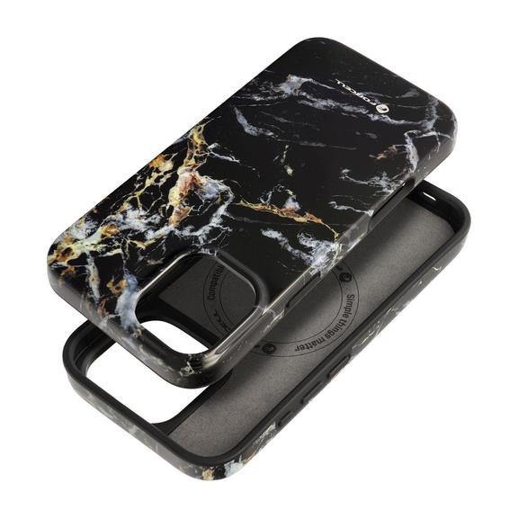 Etui na iPhone 16 PLUS Forcell F-Protect Mirage zgodne z MagSafe Military Drop-Test black marble