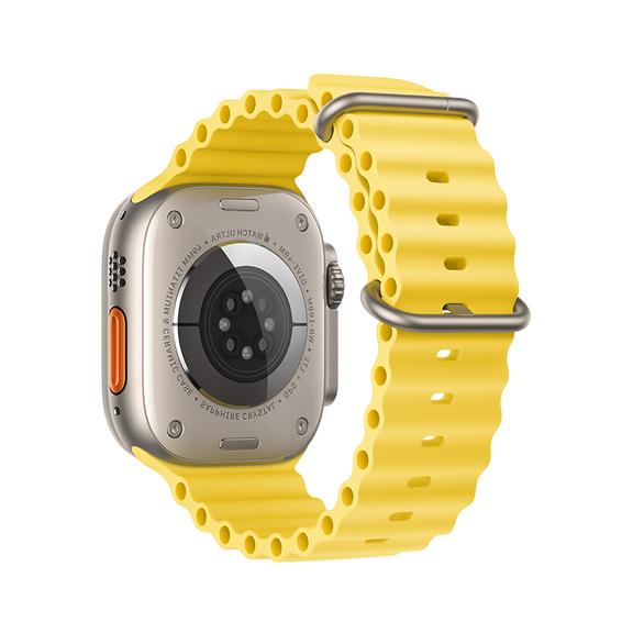 Pasek do Apple Watch Forcell F-Design FA12 dziurki silikon 42 / 44 / 45 / 49 mm zólty