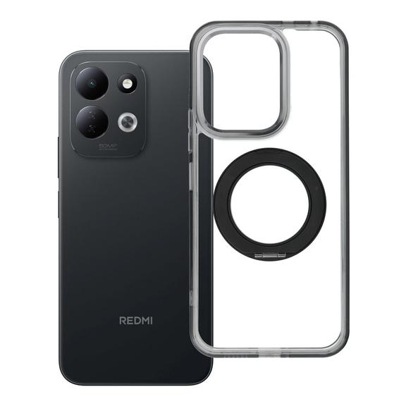 Etui na Xiaomi Redmi 17 4G / 5G Frame Circle Stand zgodne z MagSafe czarne
