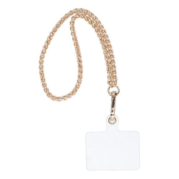 Smycz do telefonu, Zawieszka do telefonu - CHAIN #43 / długość sznura 40cm (20cm w pętli) / na nadgarstek - złoty