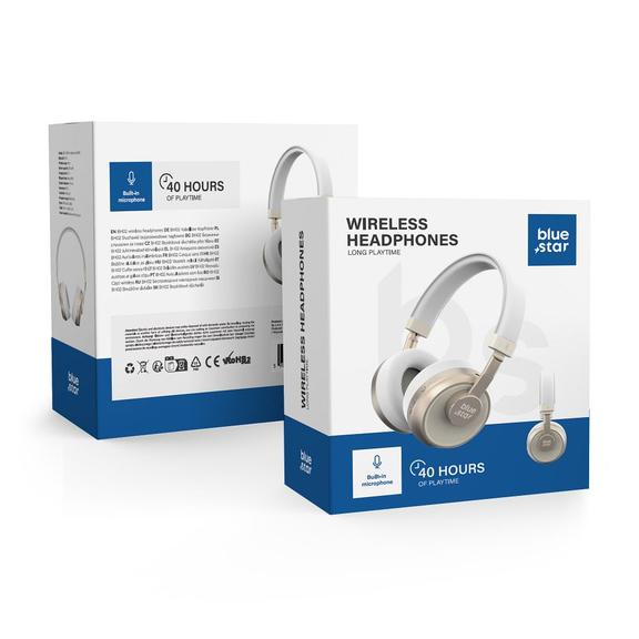 Słuchawki bezprzewodowe nauszne Blue Star BH02 białe