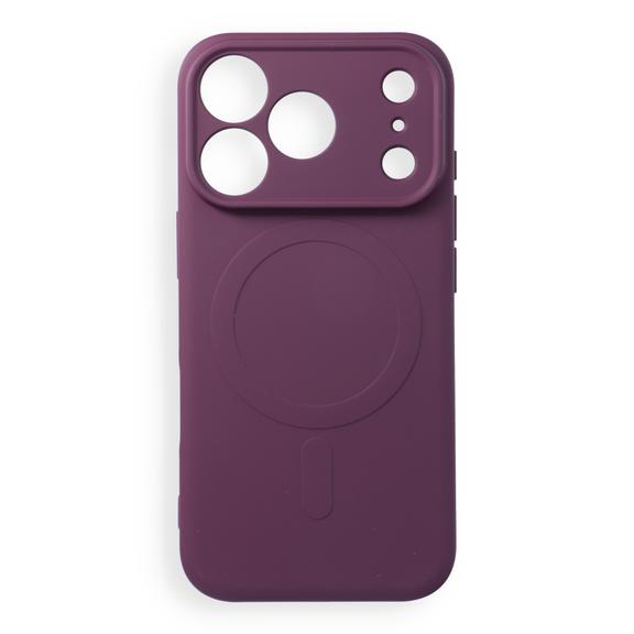 Etui na iPhone 18 Pro / 17 Pro Silicone Mag Cover zgodne z MagSafe (camera protection) dark cherry