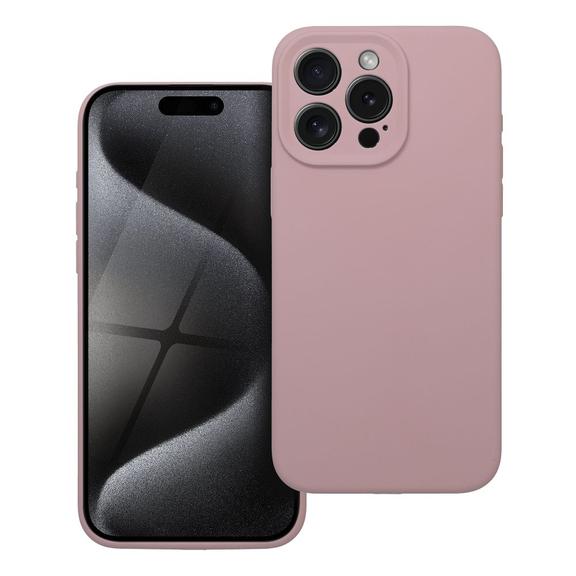 Etui na iPhone 15 PRO MAX Silicone 2mm (camera protection) pudrowy róż