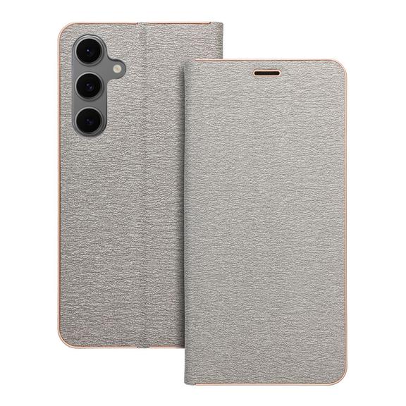 Etui z klapką na Samsung S24 FE Luna Book Gold srebrne
