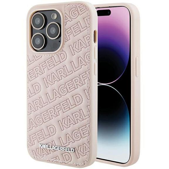 KARL LAGERFELD futerał do IPHONE 15 Pro KLHCP15LPQKPMP (Quilted Pattern) różowy