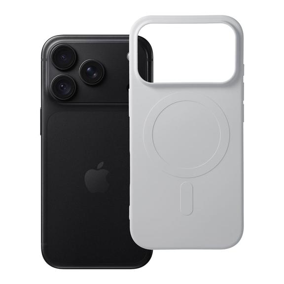 Etui na iPhone 18 Pro / 17 Pro Silicone Mag Cover zgodne z MagSafe (big hole) srebrne