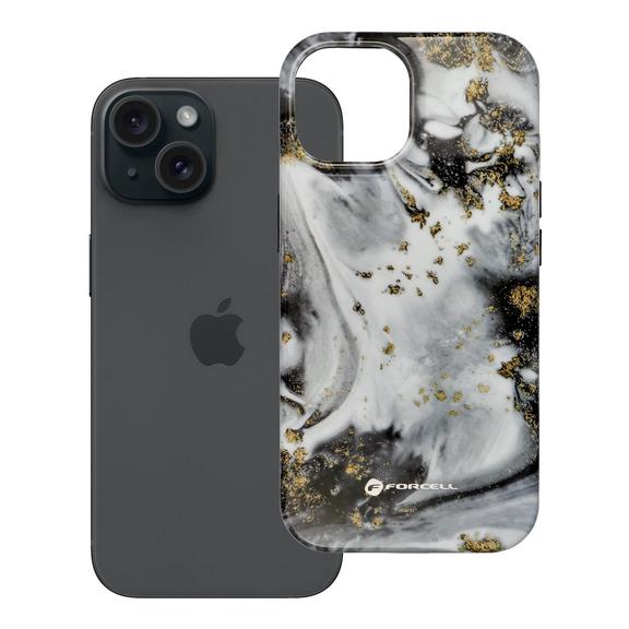 Etui na iPhone 15 Forcell F-Protect Mirage zgodne z MagSafe Military Drop-Test silver fog