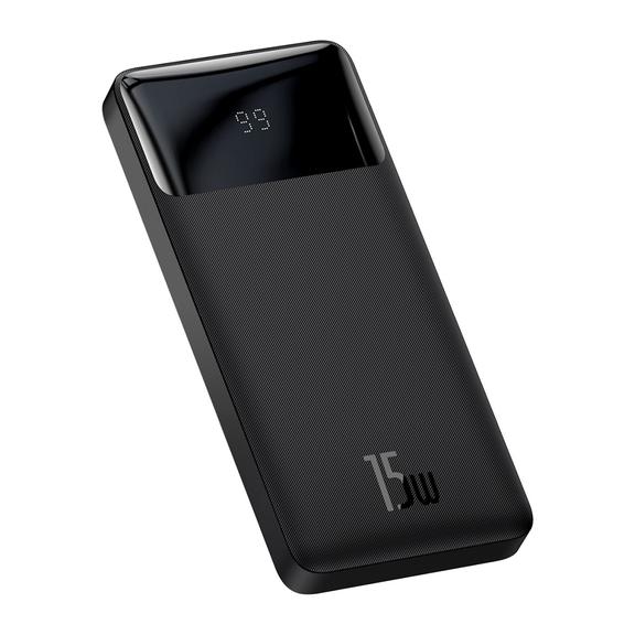 Bateria zewnętrzna (Powerbank) BASEUS Bipow Overseas Edition - 10 000mAh LCD Quick Charge PD 15W z kablem USB do Micro PPBD050001 czarny