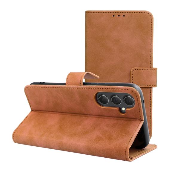 Etui z klapką na Samsung A54 5G Tender Book brązowe