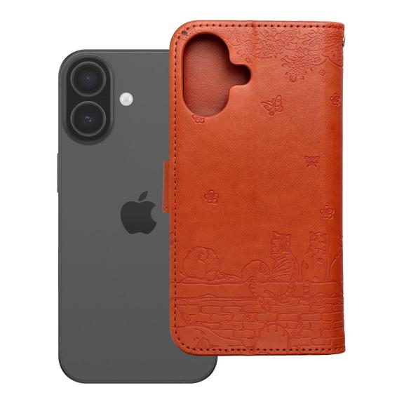 Etui z klapką na iPhone 17 / 18 Mezzo Book koty brązowe