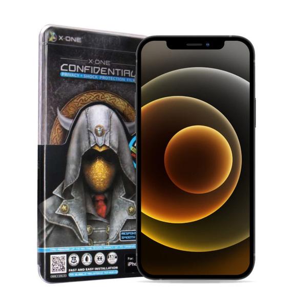 Szkło hartowane X-ONE Full Cover Extra Strong Privacy - do iPhone 16 Pro/17/17 Pro (full glue) czarny