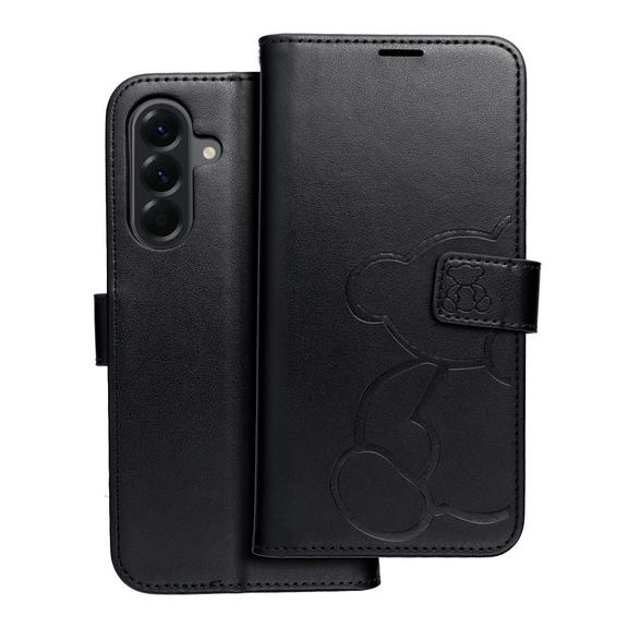 Etui z klapką na Samsung A56 5G Mezzo Book teddy bear czarne