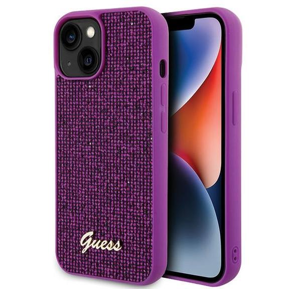 GUESS futerał do IPHONE 13 / 14 / 15 GUHCP15SPMSDGSF (Disco Metal Script) fuksja