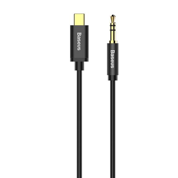 BASEUS kabel AUX Typ C (męski) do Jack 3,5 mm (męski) CAM01-01 1,2 m czarny