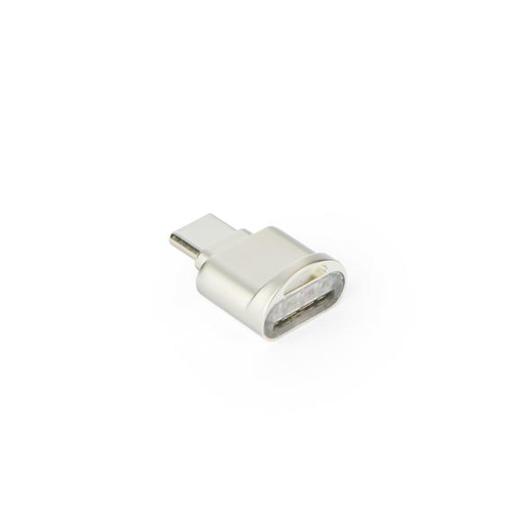 Czytnik kart pamięci MicroSD Typ C srebrny
