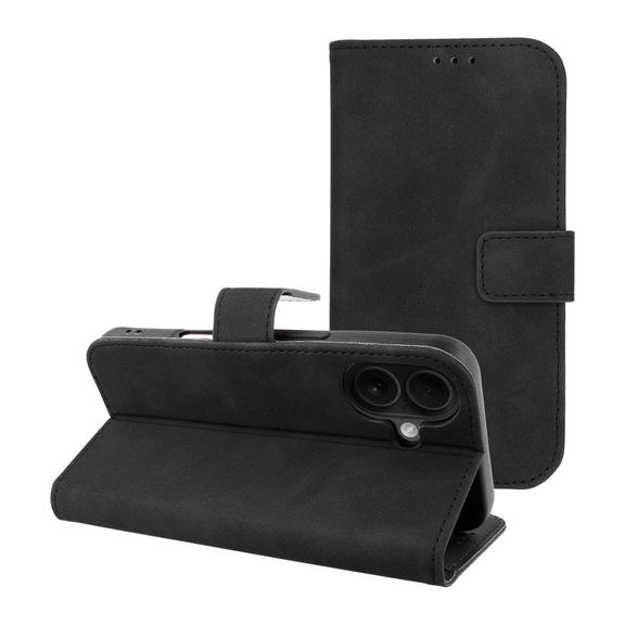 Etui z klapką na iPhone 16 Tender Book czarne
